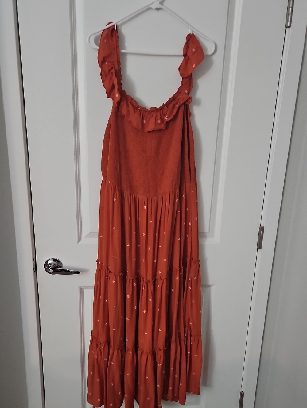 Old Navy Rust Orange Ruffle-Tier Maxi Dress